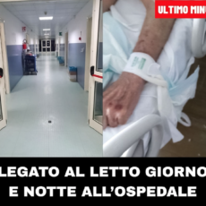 Anziano legato in ospedale