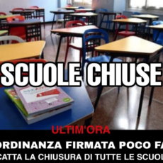 Scuole chiuse fino al 24 aprile