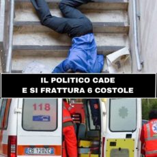 Brutta caduta per il sindaco