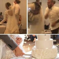 CHOC AL MATRIMONIO, SPOSO BUTTA ADDOSSO ALLA SPOSA LA TORTA NUZIALE ED ACCADE L’IMPENSABILE